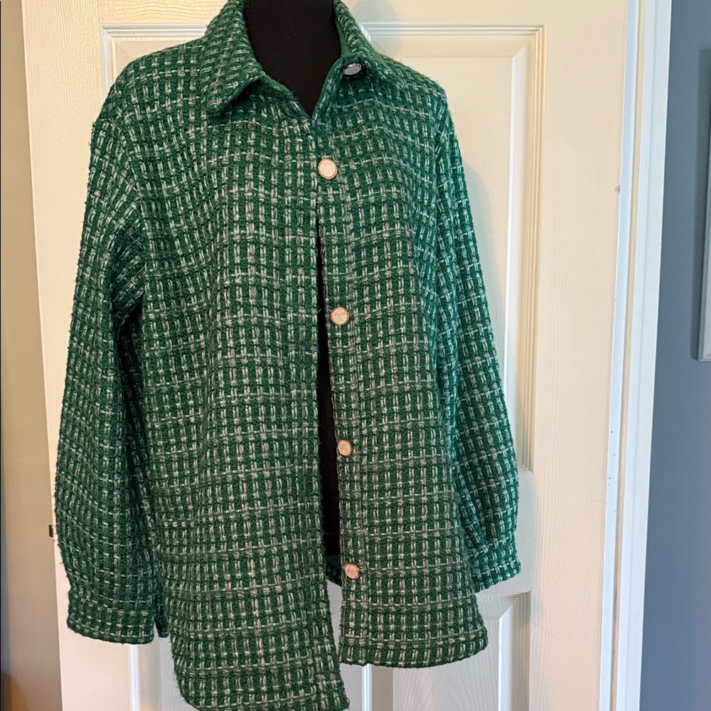 English Factory Green Checkered Jacket